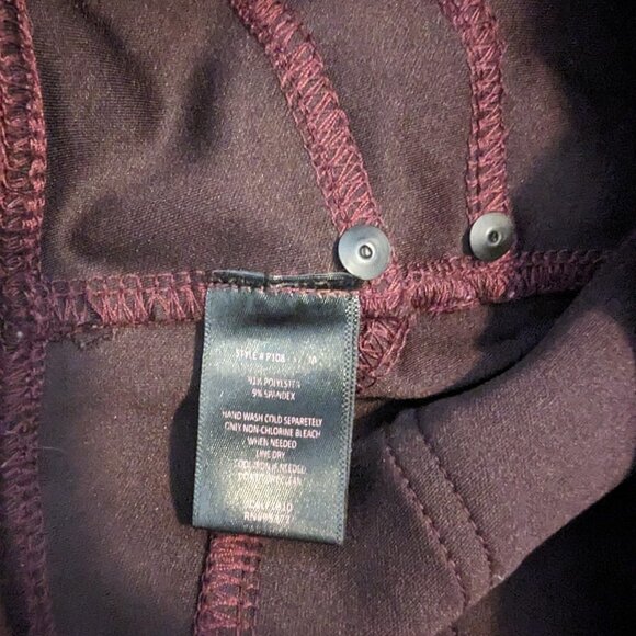 Sanctuary x Anthropologie Grease Ponte Suede Look Leggings in Burgundy Size M - Picture 7 of 9